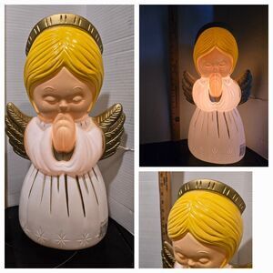 Vtg 1999 Grand Venture Praying Angel 18” Illuminated Lighted Christmas Blow Mold